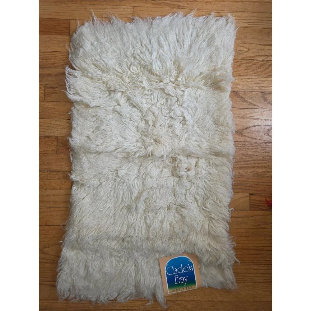 Cades Bay Natural Flokati Rug 100% Wool Pile 21